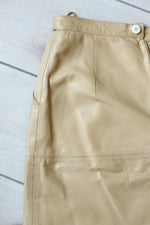 Oatmeal Leather Pencil Skirt S/M