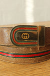 Gucci 1970s Striped Belt M/L