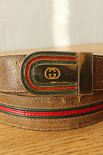 Gucci 1970s Striped Belt M/L