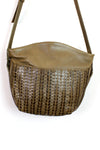 olive woven satchel