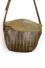 olive woven satchel