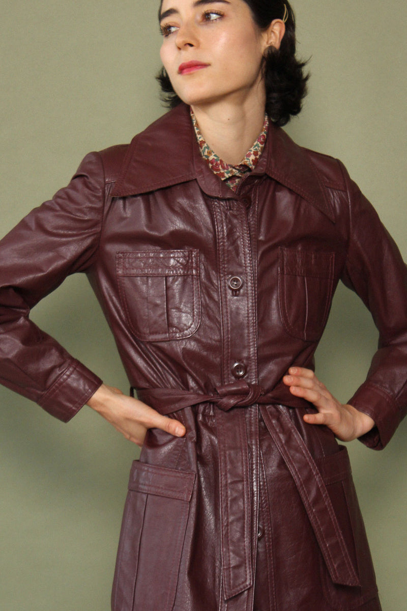 Braefair Mulberry Leather Trench XS/S