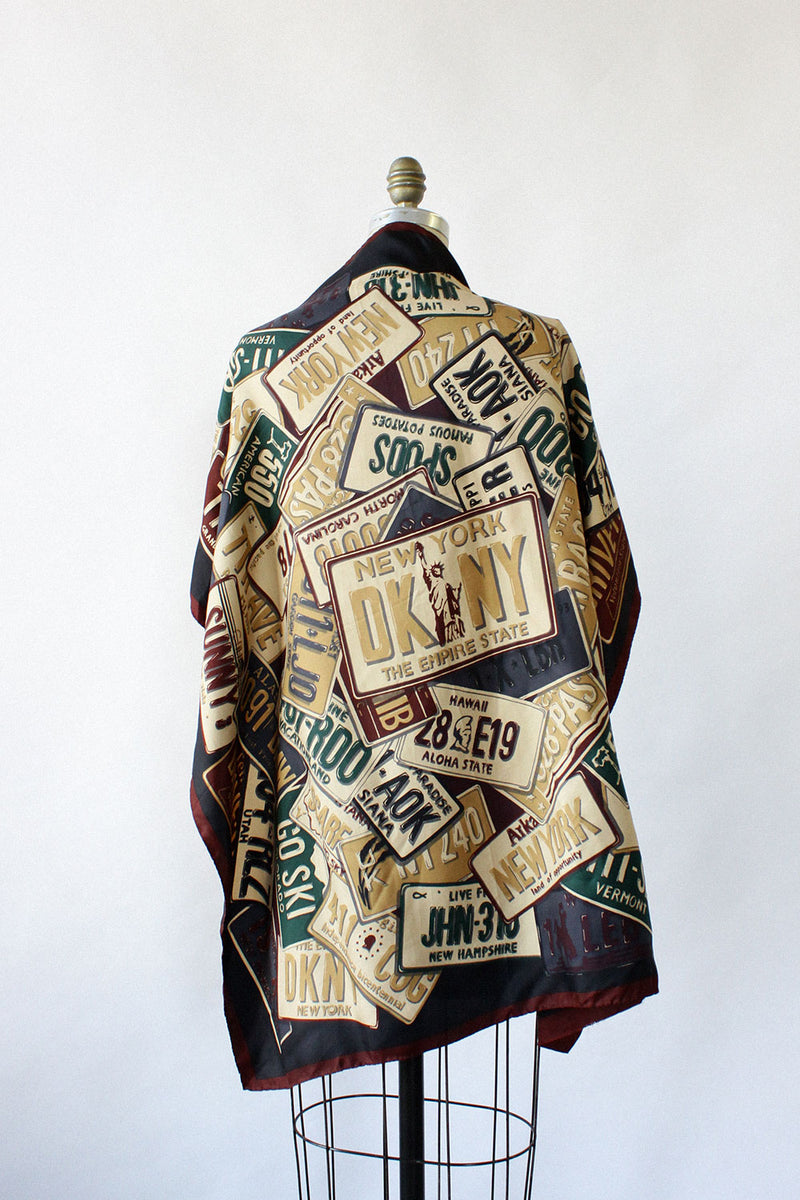Novelty License Plate Silk Scarf