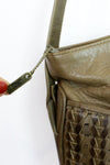 olive woven satchel
