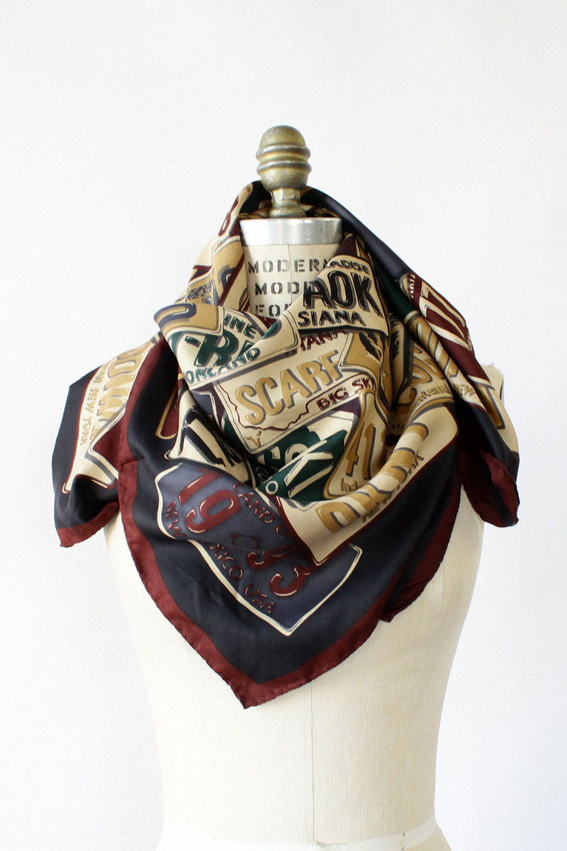 Novelty License Plate Silk Scarf