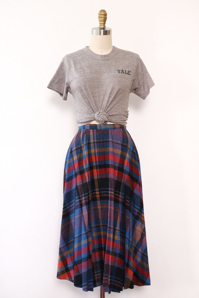 Jeweltone Plaid Pleated Skirt XS