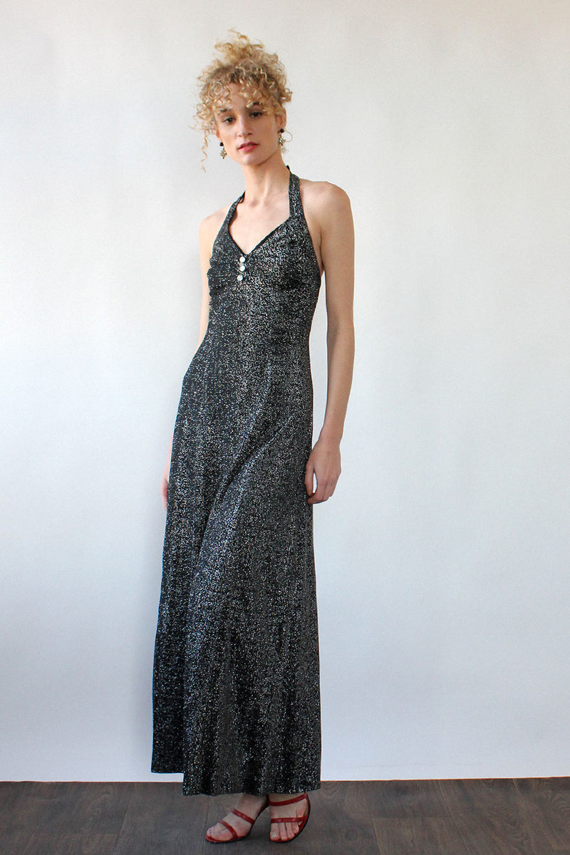 Twinkling Halter Maxi Dress S/M