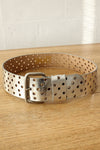 Donna Karan Silver Leather Wide Belt S-L