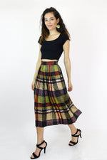Graphic Plaid Skirt S
