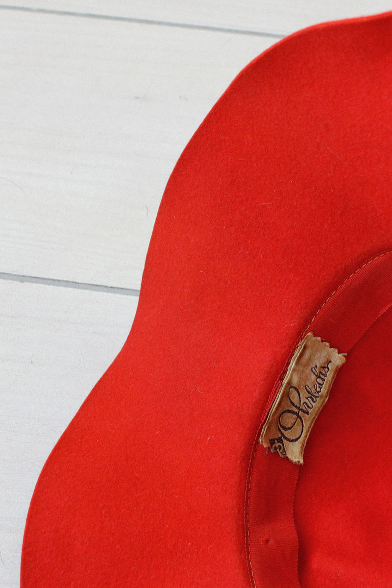 Ohrbach's Crimson Felt Hat