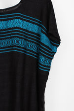 Turquoise & Black Wave Dress