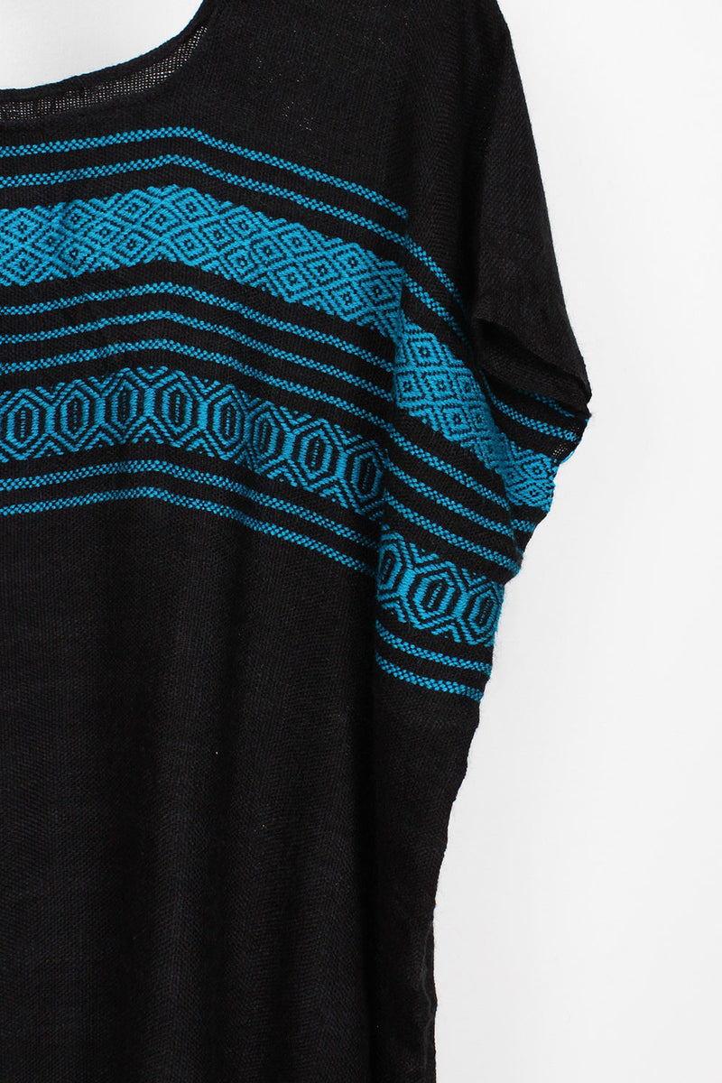 Turquoise & Black Wave Dress