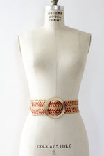 Red Straw Cinch Belt