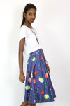Fresh Fruit Button Flare Skirt XS