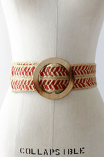 Red Straw Cinch Belt