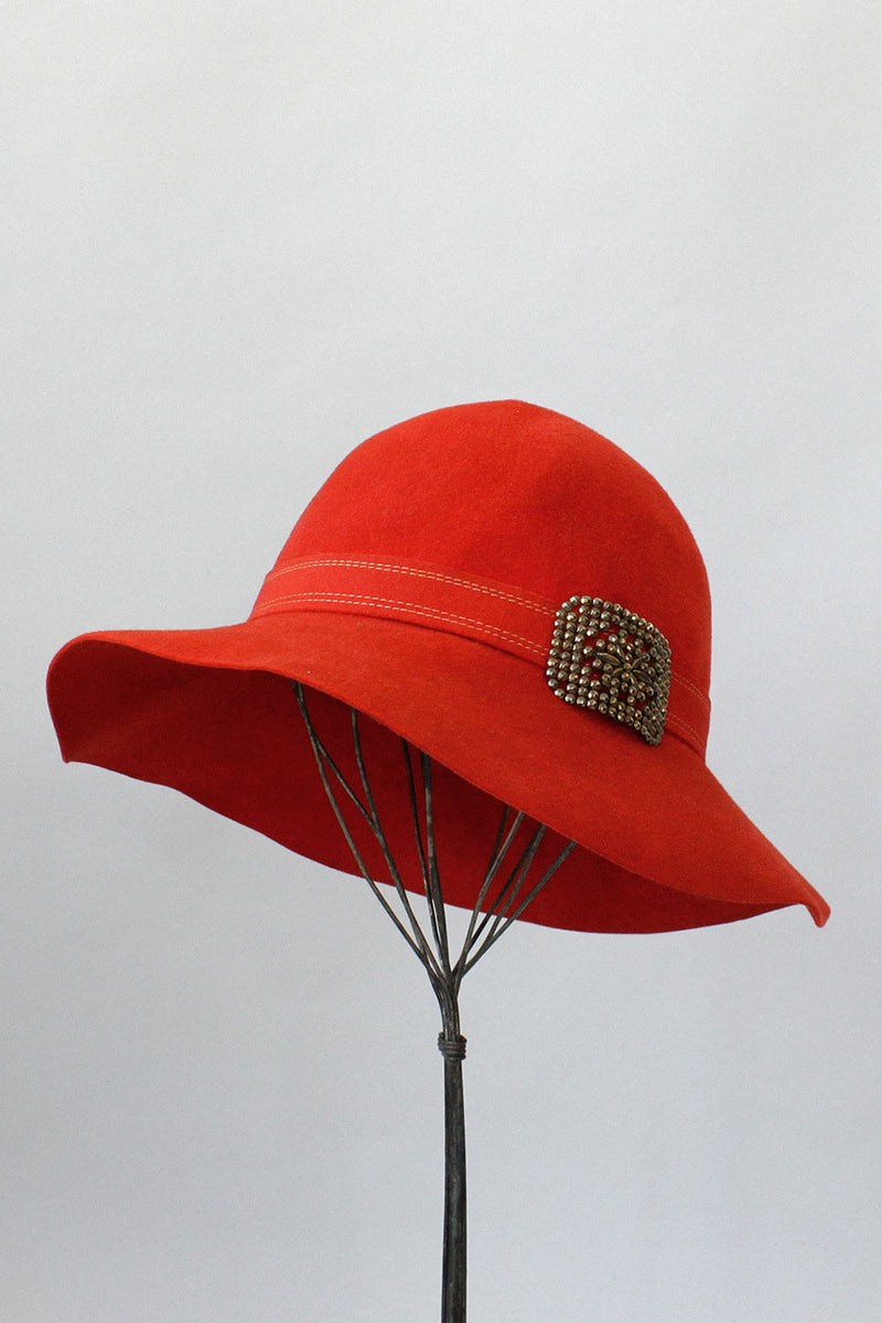 Ohrbach's Crimson Felt Hat