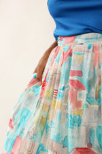 Expressionist Village Scene Skirt L