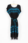 Turquoise & Black Wave Dress