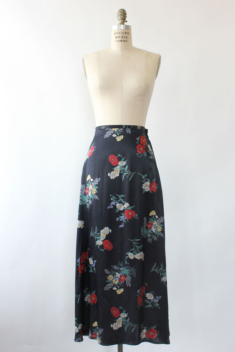 Maggie Satin Floral Skirt M/L