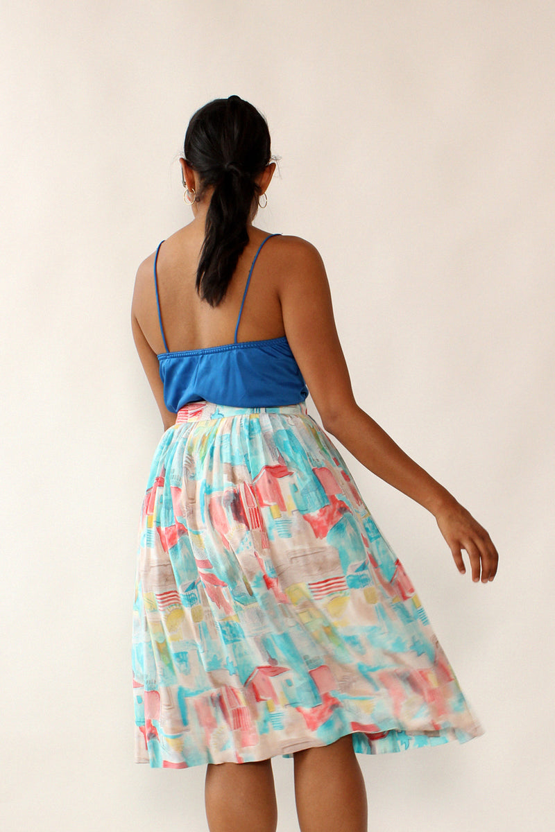 Expressionist Village Scene Skirt L