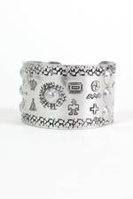 silver symbology tribal cuff