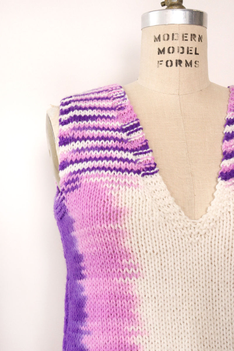 Ombré Purples Handknit Vest S-L