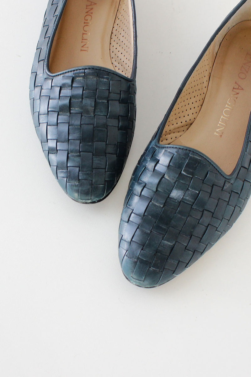 Teal Woven Slippers 7