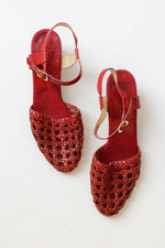 Red Cork Wedge Sandals 6 - 6 1/2