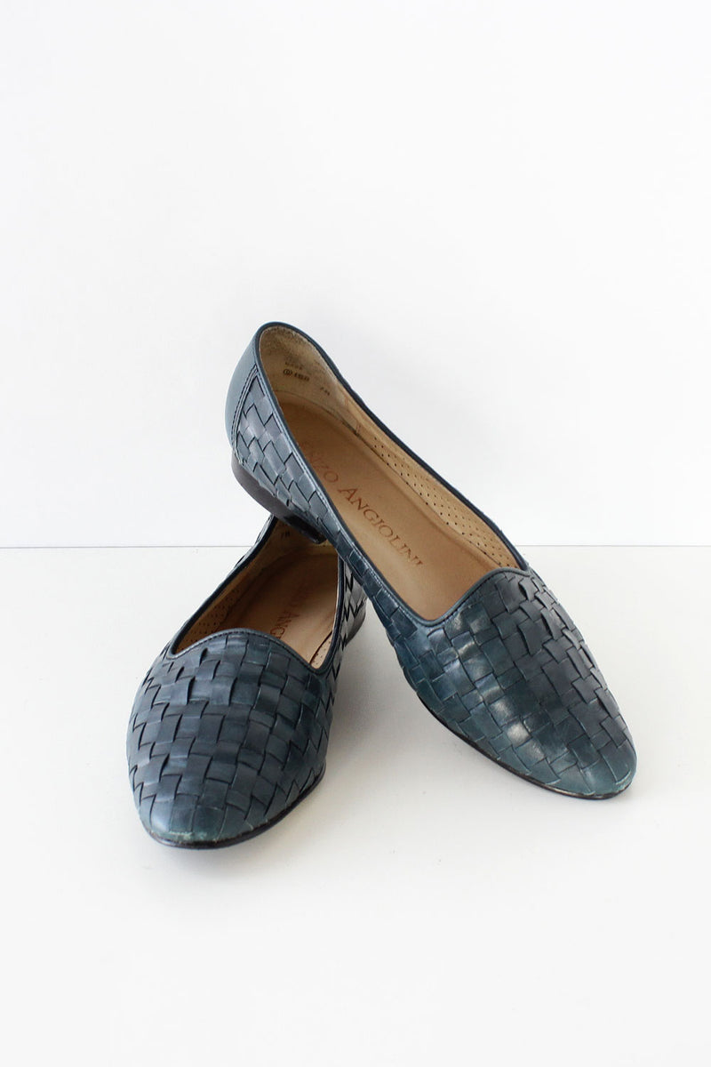 Teal Woven Slippers 7