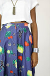 Fresh Fruit Button Flare Skirt XS