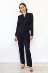 Navy Silver Pinstripe Suit XS/S