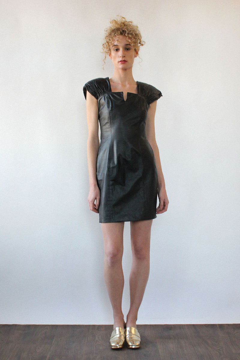 Haute Black Leather Dress S