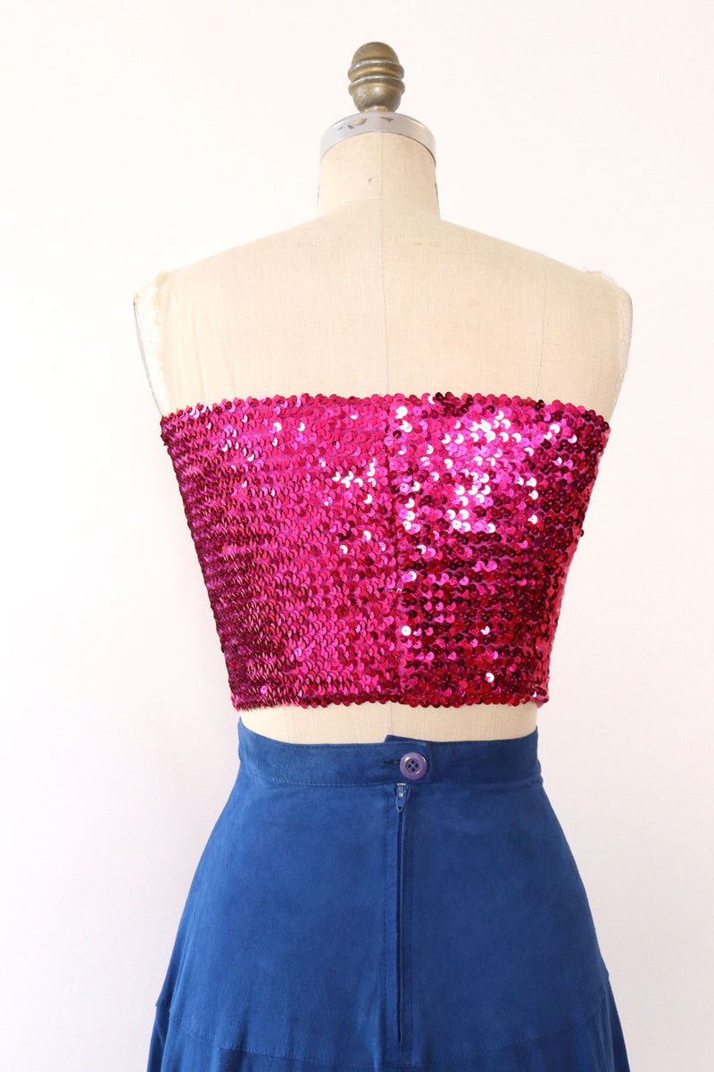 Magenta Sequin Tube Top XS-M