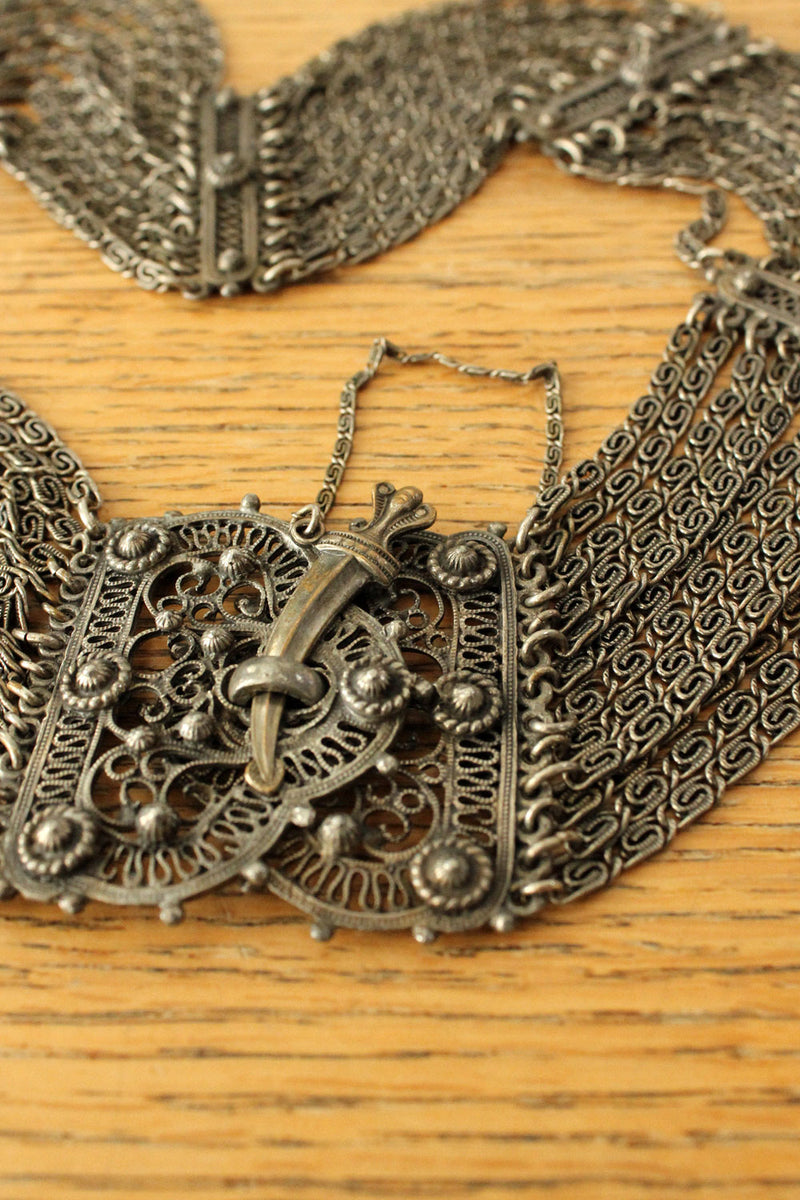 Indo-Craft Filigree Dagger Necklace