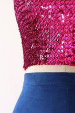 Magenta Sequin Tube Top XS-M