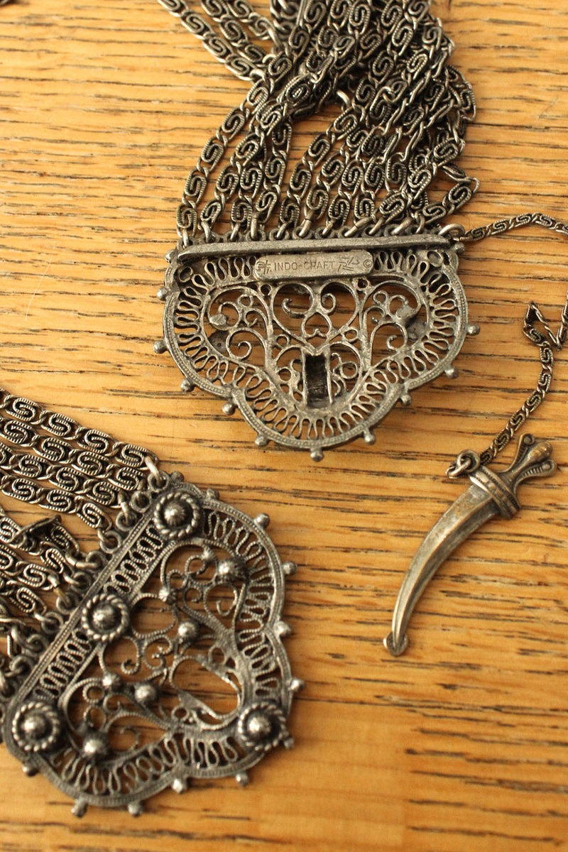 Indo-Craft Filigree Dagger Necklace