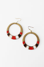 Brass Red Shell Hoops