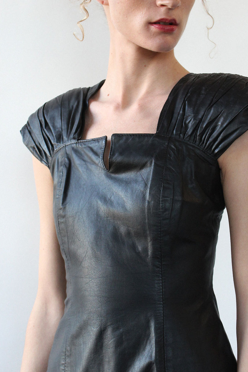 Haute Black Leather Dress S OMNIA Haute Black Leather Dress S OMNIA