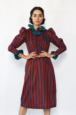 Ruffled Taffeta Stripe Dress XS-S