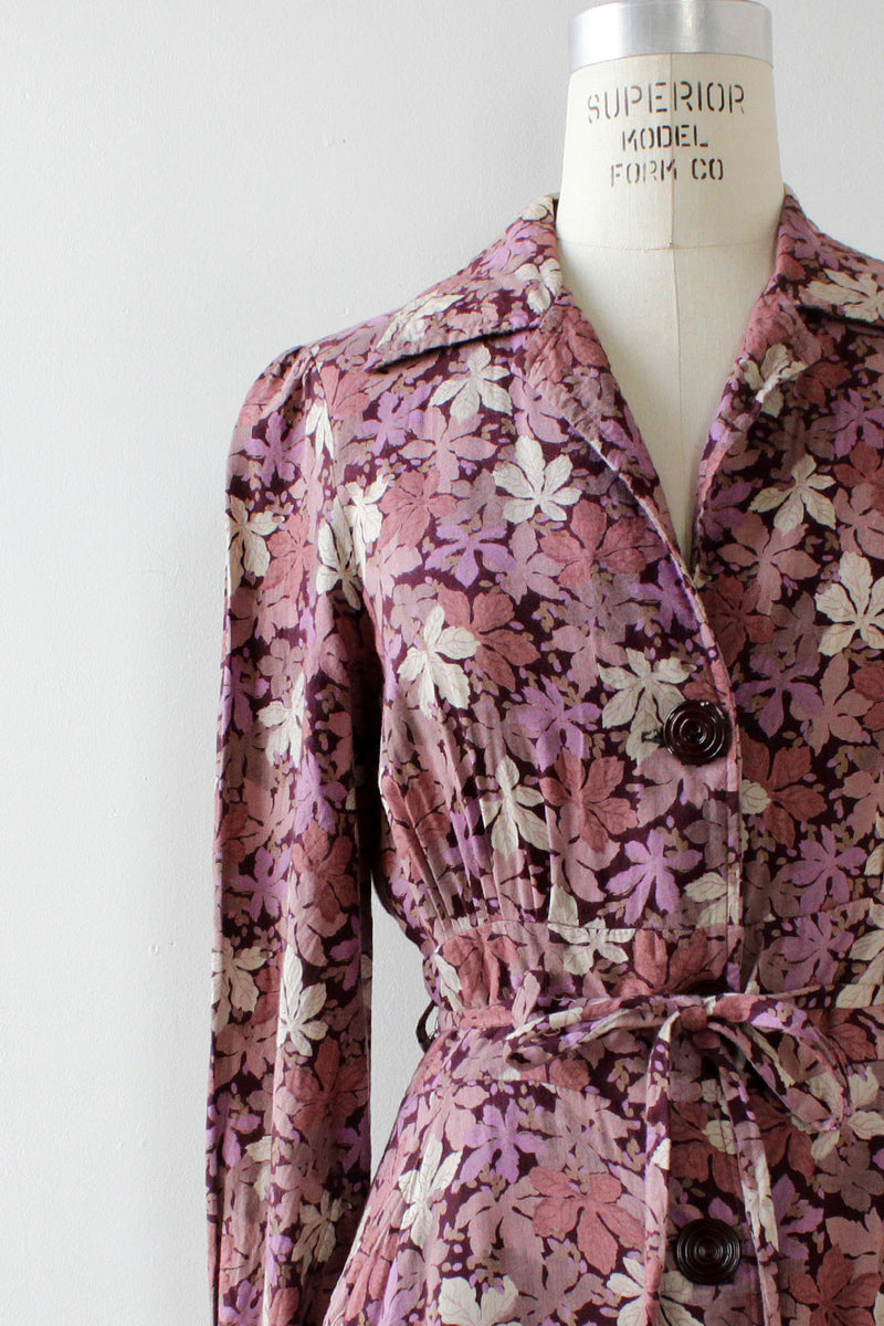 Leaf Print Secretary Dress S