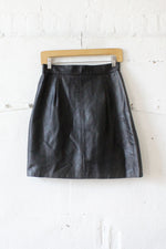 Black Leather Mini Skirt S