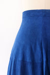 Cobalt Blue Suede Flare Skirt XS/S