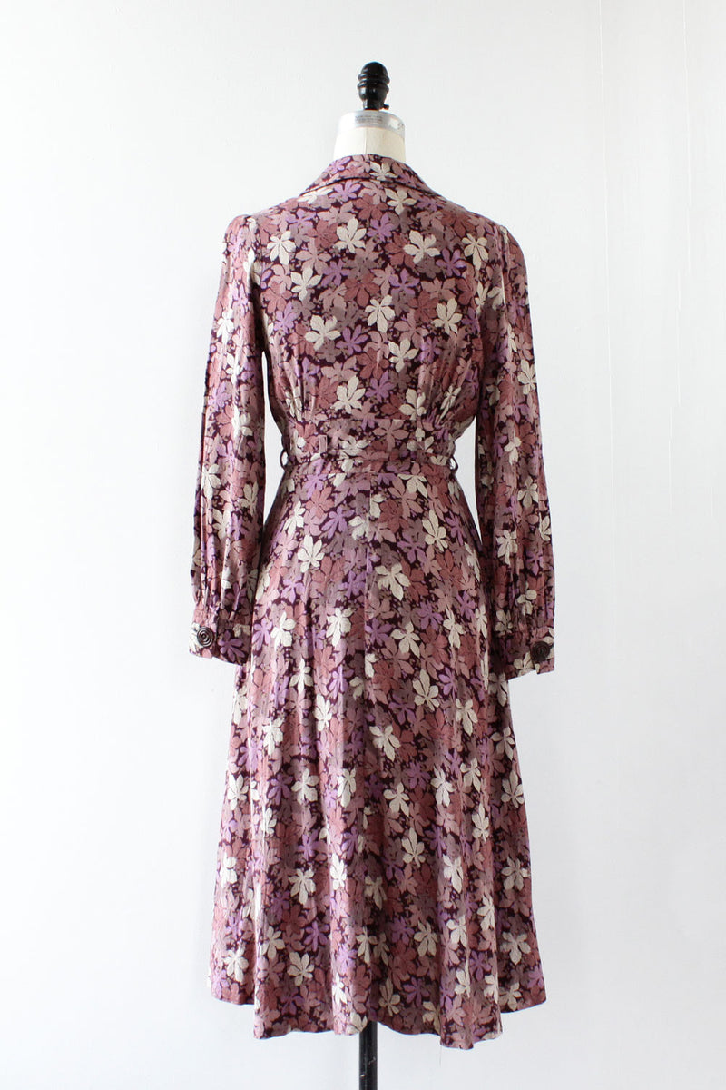 Leaf Print Secretary Dress S