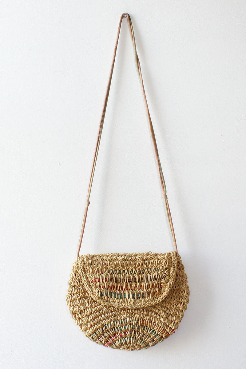 Woven Pastel Straw Crossbody