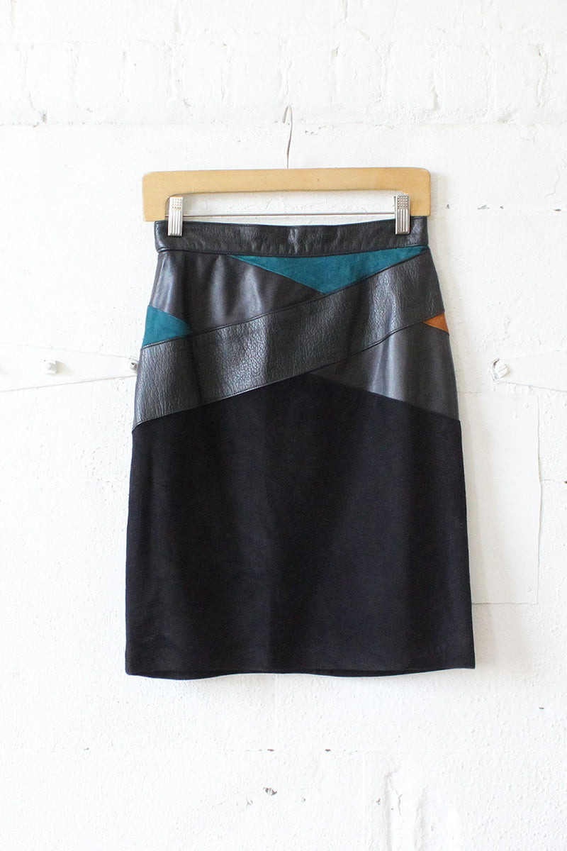 Siena Panel Leather Skirt S