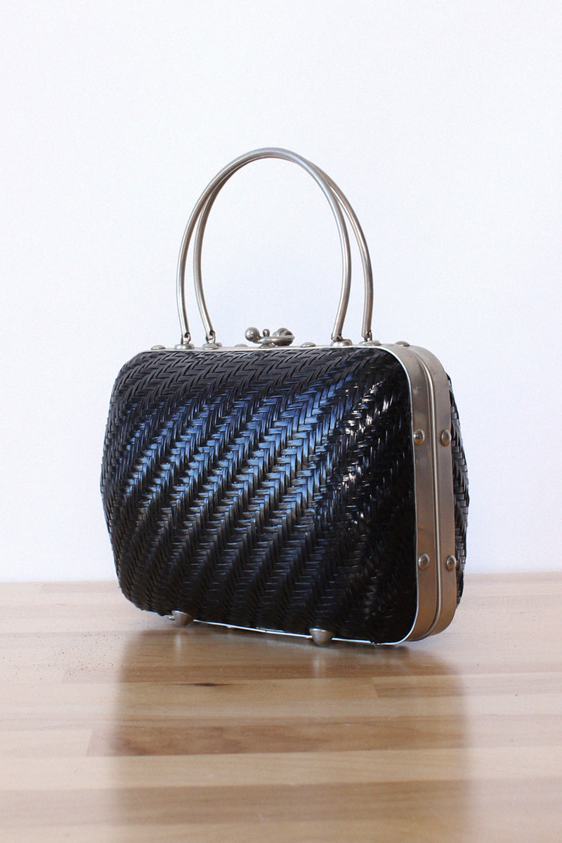 Italian Wicker Box Handbag