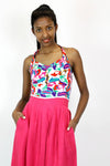 Hot Pink Pocket Midi Skirt XS