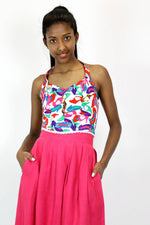 Hot Pink Pocket Midi Skirt XS