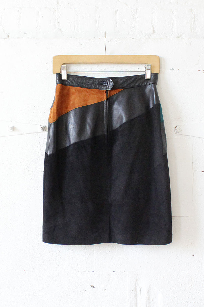 Siena Panel Leather Skirt S
