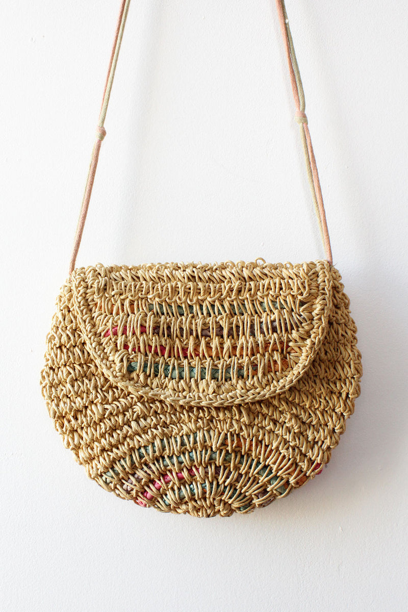 Woven Pastel Straw Crossbody